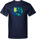 Peace Sign T-shirt Blue Earth Tall Shirt - Yoga Clothing for You