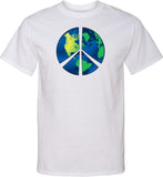 Peace Sign T-shirt Blue Earth Tall Shirt - Yoga Clothing for You