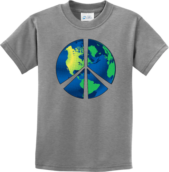 Kids Peace Sign T-shirt Blue Earth Youth Tee - Yoga Clothing for You