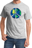 Peace Sign T-shirt Blue Earth Tee - Yoga Clothing for You