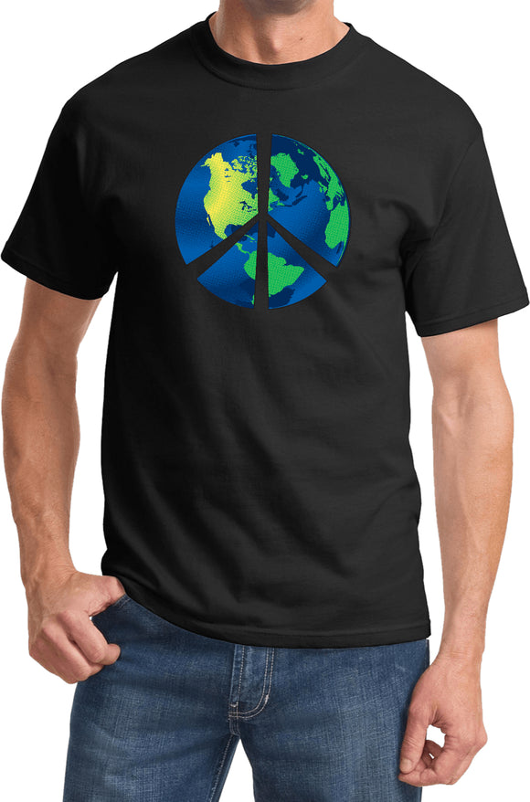 Peace Sign T-shirt Blue Earth Tee - Yoga Clothing for You