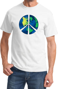 Peace Sign T-shirt Blue Earth Tee - Yoga Clothing for You