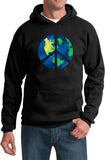 Peace Sign Hoodie Blue Earth - Yoga Clothing for You