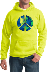 Peace Sign Hoodie Blue Earth - Yoga Clothing for You