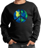 Kids Peace Sign Sweatshirt Blue Earth - Yoga Clothing for You