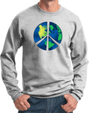 Peace Sign Sweatshirt Blue Earth - Yoga Clothing for You