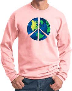 Peace Sign Sweatshirt Blue Earth - Yoga Clothing for You