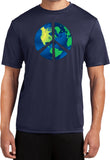 Peace Sign T-shirt Blue Earth Moisture Wicking Tee - Yoga Clothing for You