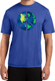 Peace Sign T-shirt Blue Earth Moisture Wicking Tee - Yoga Clothing for You