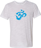 Aqua Brushstroke AUM Burnout Yoga Tee Shirt - Yoga Clothing for You