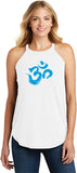 Aqua Brushstroke AUM Triblend Yoga Rocker Tank Top - Yoga Clothing for You