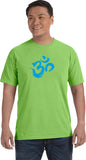 Aqua Brushstroke AUM Pigment Dye Yoga Tee Shirt - Yoga Clothing for You