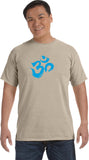 Aqua Brushstroke AUM Pigment Dye Yoga Tee Shirt - Yoga Clothing for You