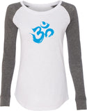 Aqua Brushstroke AUM Preppy Patch Yoga Tee Shirt - Yoga Clothing for You