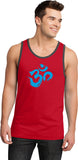 Aqua Brushstroke AUM 100% Cotton Ringer Yoga Tank Top - Yoga Clothing for You