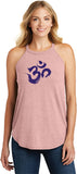 Purple Brushstroke AUM Triblend Yoga Rocker Tank Top - Yoga Clothing for You