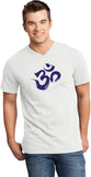 Purple Brushstroke AUM Important V-neck Yoga Tee Shirt - Yoga Clothing for You
