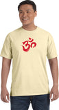 Red Brushstroke AUM Pigment Dye Yoga Tee Shirt - Yoga Clothing for You