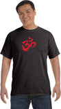 Red Brushstroke AUM Pigment Dye Yoga Tee Shirt - Yoga Clothing for You