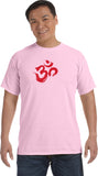 Red Brushstroke AUM Pigment Dye Yoga Tee Shirt - Yoga Clothing for You
