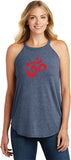 Red Brushstroke AUM Triblend Yoga Rocker Tank Top - Yoga Clothing for You