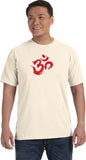 Red Brushstroke AUM Pigment Dye Yoga Tee Shirt - Yoga Clothing for You