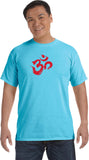 Red Brushstroke AUM Pigment Dye Yoga Tee Shirt - Yoga Clothing for You