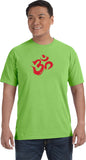 Red Brushstroke AUM Pigment Dye Yoga Tee Shirt - Yoga Clothing for You