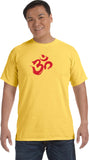Red Brushstroke AUM Pigment Dye Yoga Tee Shirt - Yoga Clothing for You
