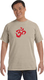 Red Brushstroke AUM Pigment Dye Yoga Tee Shirt - Yoga Clothing for You
