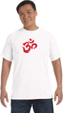 Red Brushstroke AUM Pigment Dye Yoga Tee Shirt - Yoga Clothing for You