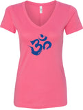 Royal Brushstroke AUM Ideal V-neck Yoga Tee Shirt - Yoga Clothing for You