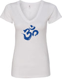 Royal Brushstroke AUM Ideal V-neck Yoga Tee Shirt - Yoga Clothing for You