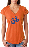 Royal Brushstroke AUM Triblend V-neck Yoga Tee Shirt - Yoga Clothing for You