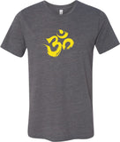 Yellow Brushstroke AUM Burnout Yoga Tee Shirt - Yoga Clothing for You