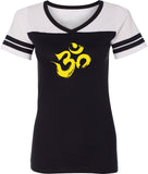 Yellow Brushstroke AUM Powder Puff Yoga Tee Shirt - Yoga Clothing for You