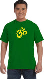 Yellow Brushstroke AUM Pigment Dye Yoga Tee Shirt - Yoga Clothing for You