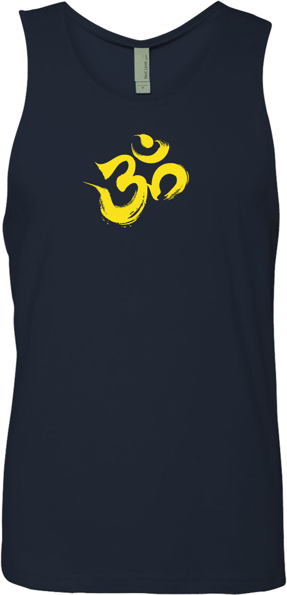 Yellow Brushstroke AUM Premium Yoga Tank Top - Yoga Clothing for You