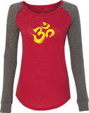 Yellow Brushstroke AUM Preppy Patch Yoga Tee Shirt - Yoga Clothing for You