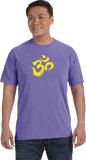 Yellow Brushstroke AUM Pigment Dye Yoga Tee Shirt - Yoga Clothing for You