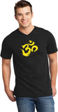 Yellow Brushstroke AUM Important V-neck Yoga Tee Shirt - Yoga Clothing for You