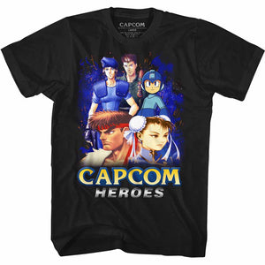 Capcom Tall T-Shirt Heroes Black Tee - Yoga Clothing for You