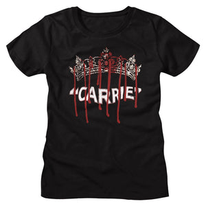 Carrie Ladies T-Shirt Bloody Prom Crown Tee