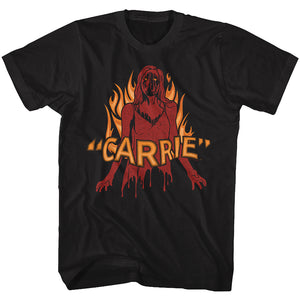 Carrie White Fire Black T-shirt