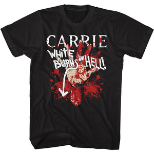 Carrie White Burns in Hell Black T-shirt