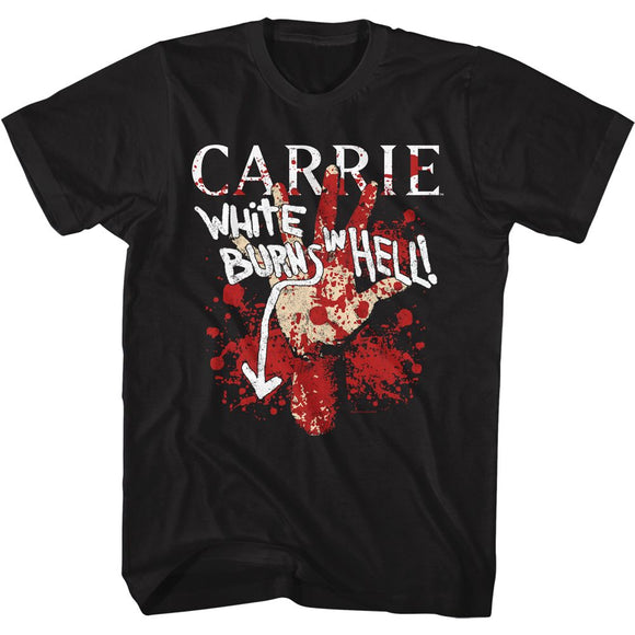 Carrie White Burns in Hell Black Tall T-shirt