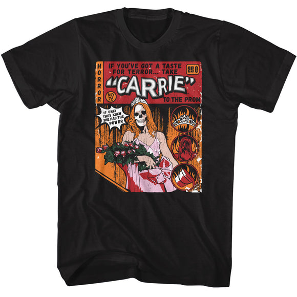 Carrie Comic Book Black Tall T-shirt