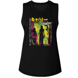 Carrie Silhouette Japanese Poster Ladies Sleeveless Muscle Black Tank Top
