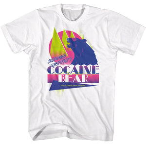 Cocaine Bear Bluegrass Conspiracy Party Animal White T-shirt