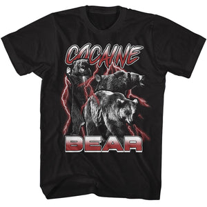 Cocaine Bear Roar Lightning Collage Black Tall T-shirt